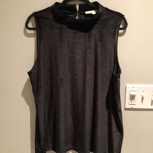 Loft sleeveless black velour top! Size XL. Excellent condition!